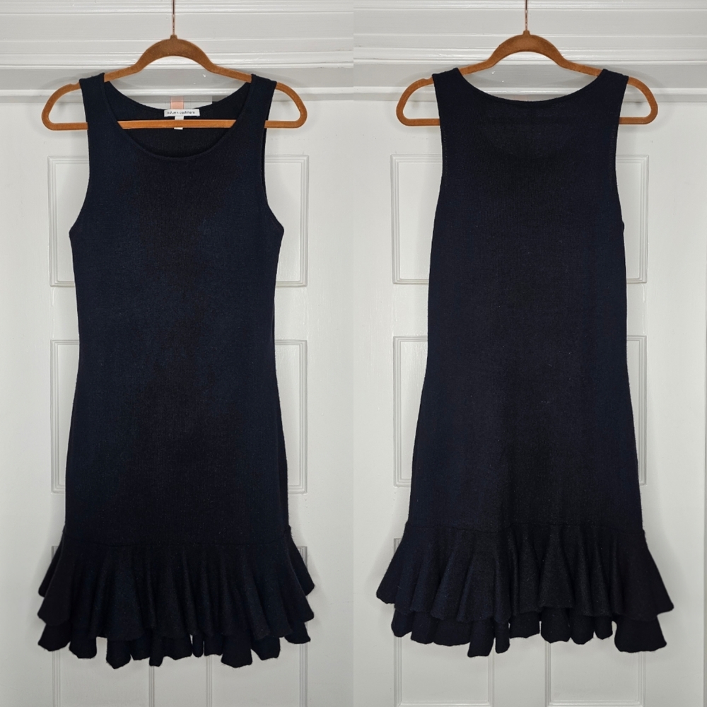 Autumn Cashmere Flounce-Hem Dress